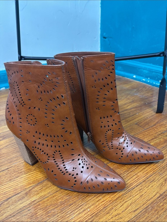 Shoes - Carlos by Carlos Santana Womens Taryn Leather Block Heel Boot Shoes 9.5 ■■NEW■■
